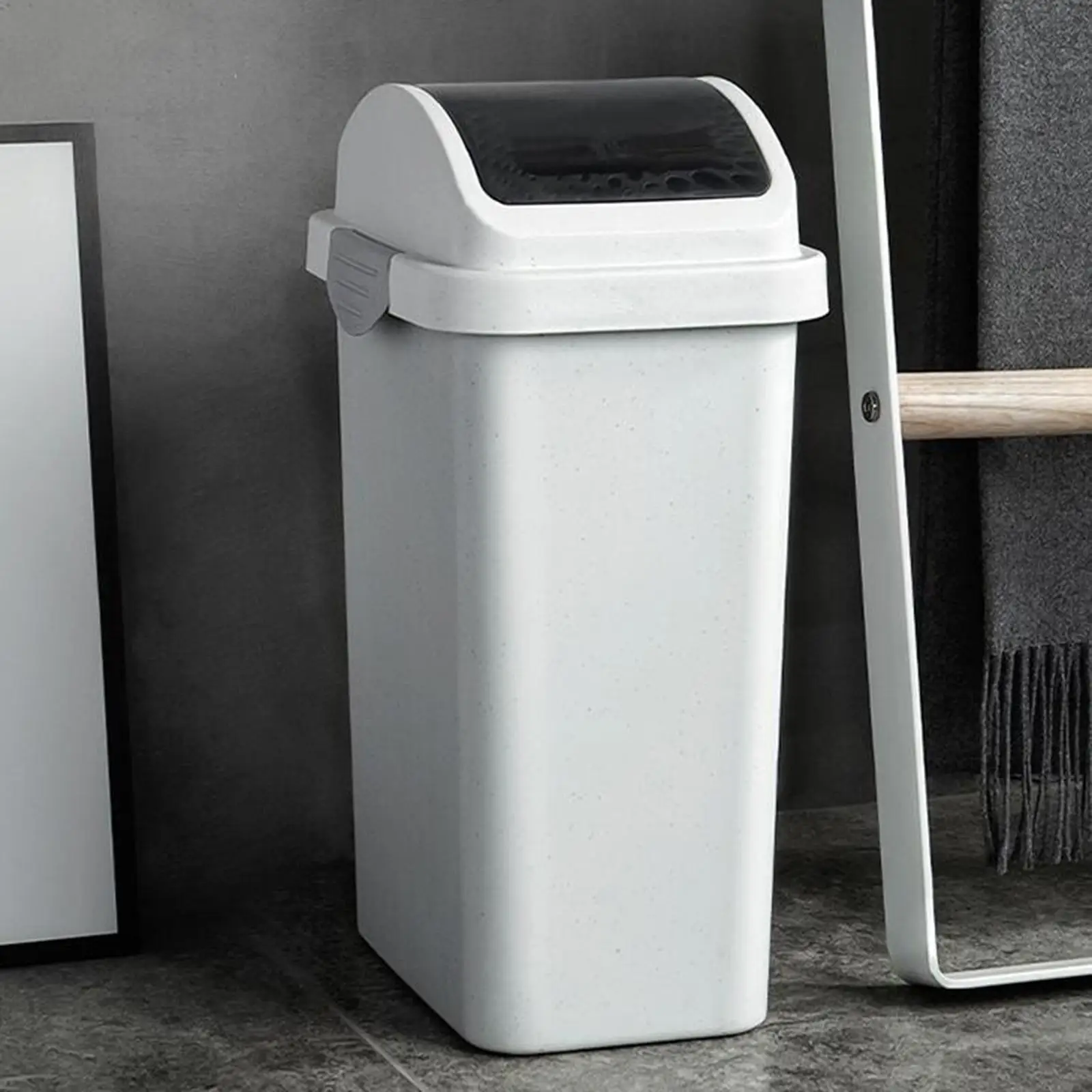 

Trash Can with Lid Multifunctional Garbage Bucket for Desktop Bedroom Indoor