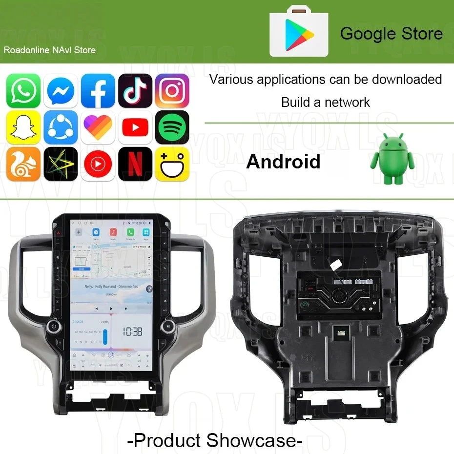 For Dodge Ram 1500 2500 3500 2019-2023 Car Radio Carplay Navigation GPS Android Screen Auto Stereo Multimedia Video Player