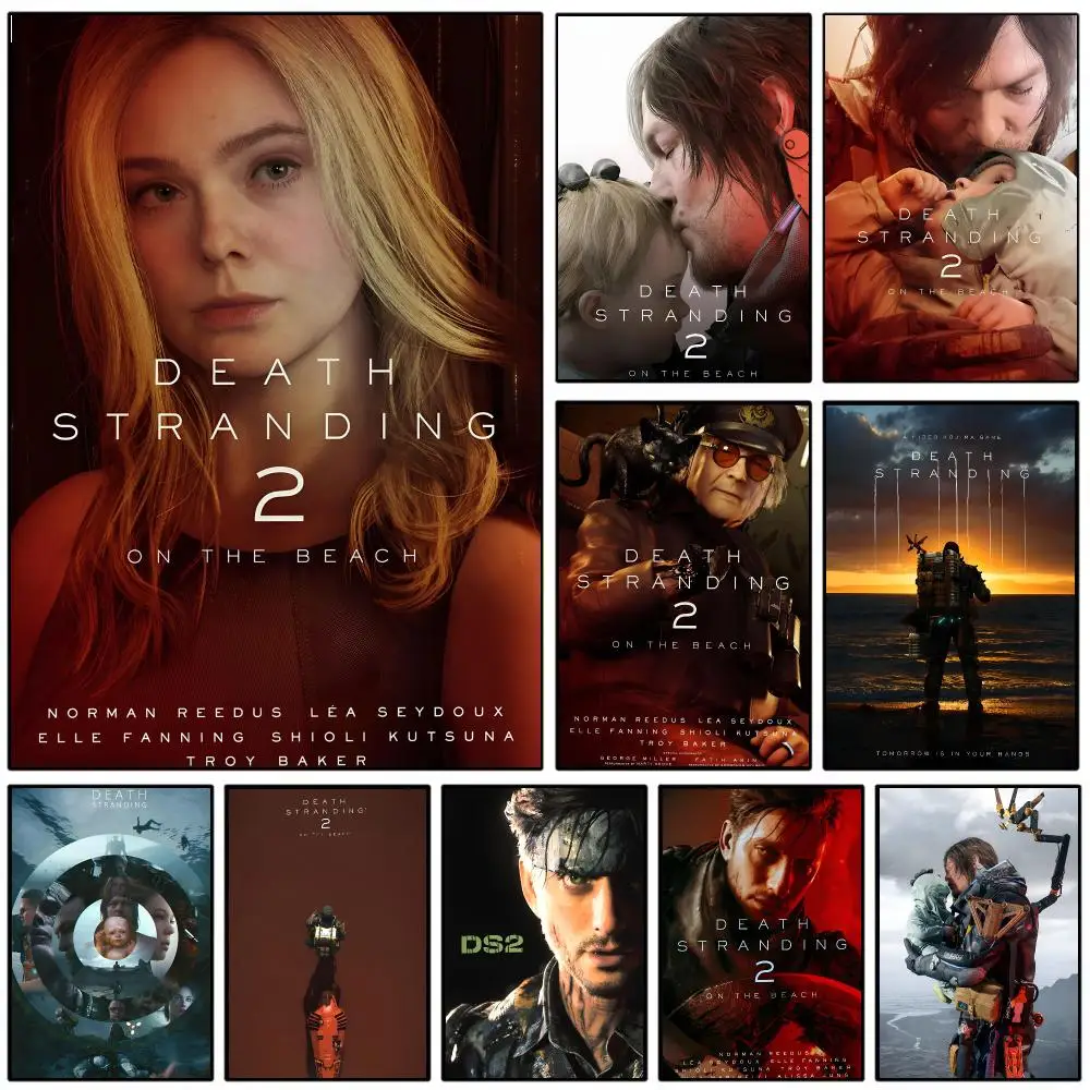 Game Death Stranding 2 On The Beach Poster Self-adhesive Art Waterproof Paper Sticker Coffee House Wall Decor