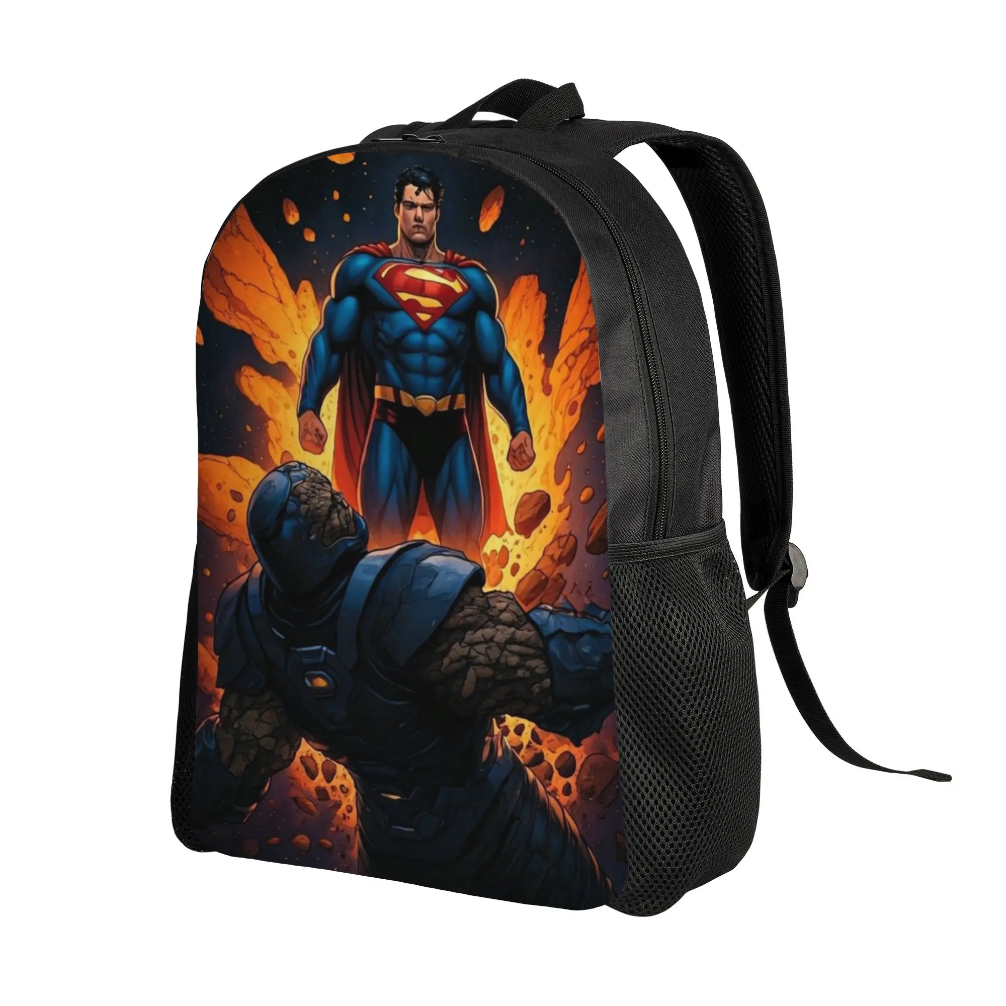 Back to school season Superman vs Darkseid Comic Scene Schoolbag  College Student Snack Storage Backpack