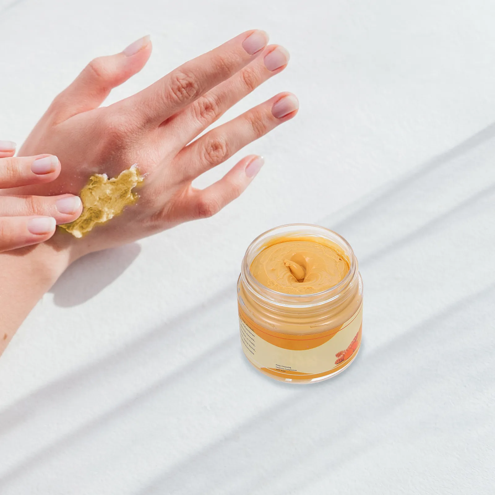 Mascarilla Facial de Cúrcuma, 1 Caja, Mascarilla de Arcilla Hidratante, Ingredientes Naturales Seguros, Control de Grasa, Eliminación de Imperfecciones, Cuidado Facial