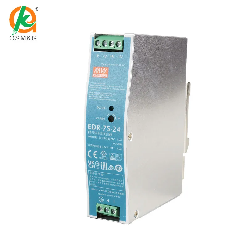 EDR Series 75W 24V Din Rail Switching Power Supply for PLC