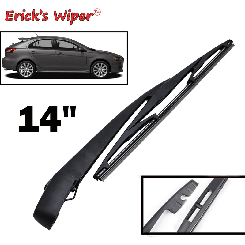 

Erick's Wiper 14" Rear Wiper Blade & Arm Set For Mitsubishi Lancer 2007 - 2014 Windshield Windscreen Tailgate Window Brush
