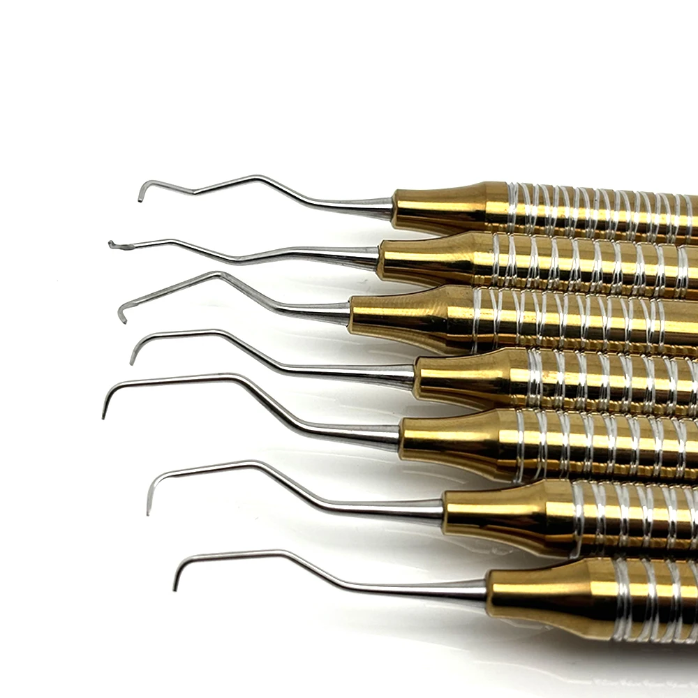 7 pezzi di curette graziose per la pulizia efficace dei denti, controllo della placca, strumenti professionali dentali per la salute delle gengive