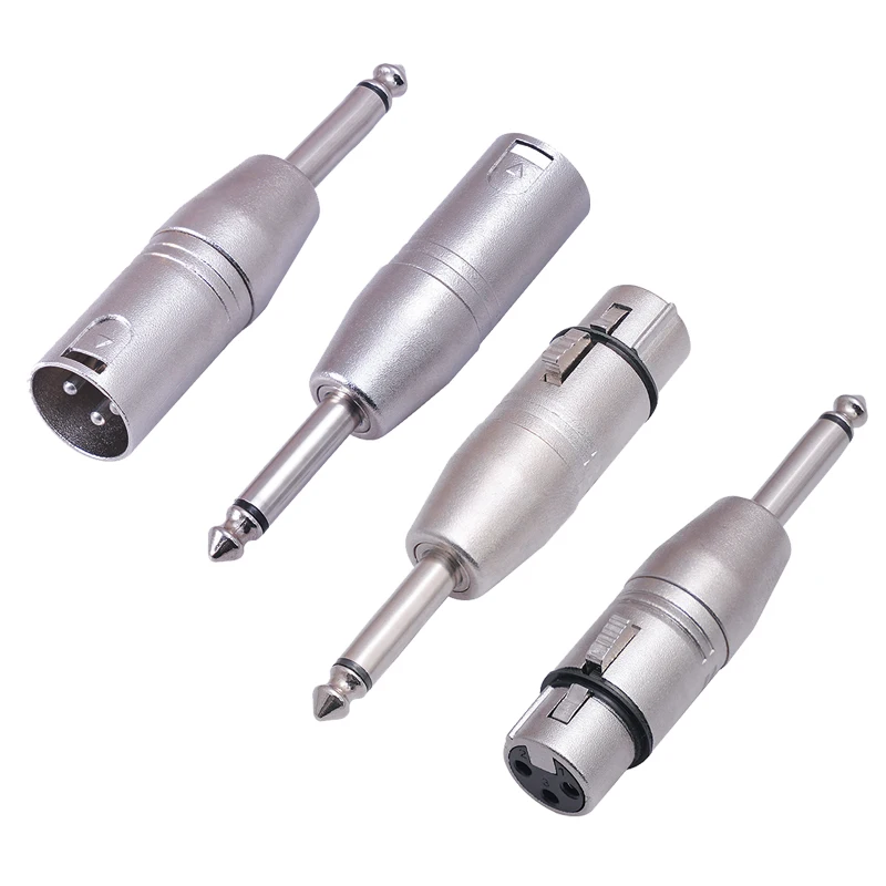 1PCS 3-Pin XLR Plug to 6.35mm Plug Adapter Jack Male&Female Plug TRS Stereo Audio Cable Mic Adapter For Mixer Amplifier Speaker