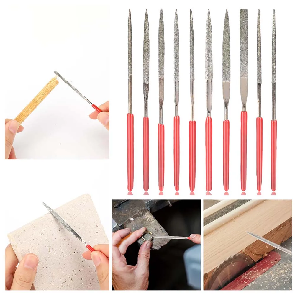 5/10 قطعة الماس مبرد إبرة صغير مجموعة أدوات يدوية 140/160/180 مللي متر للنجارة السيراميك الزجاج جوهرة الحجر نحت DIY بها بنفسك الهوايات الحرف #6