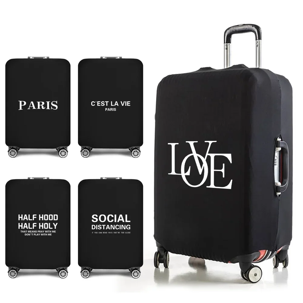 

Travel Essentials Luggage Covers Protective for 18-32 Inch Suitcase Case Traveling Accessories Text Print Stretch Dust Cover