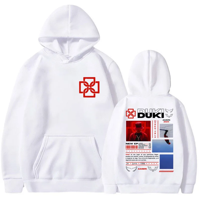 Duki Tour 2024 Album Hoodie Men Clothing Fashion Hip Hop Rap Sweatshirts Retro Streetwear Oversized Pullover Unisex Y2k Hoodies