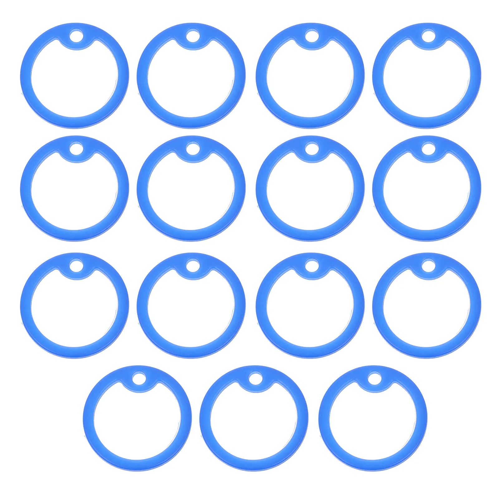 

15pcs Silicone Dog Tag Identity Card Protection Case for Round Blue Tags Collars Lightweight Comfortable Safe Flexible
