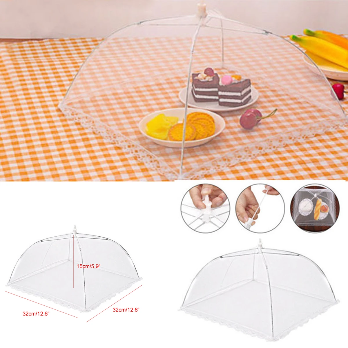 

Food Covers Mesh Foldable Kitchen Anti Fly Mosquito Tent Dome Net Umbrella Picnic Protect Dish Cover Kitchen Accessories