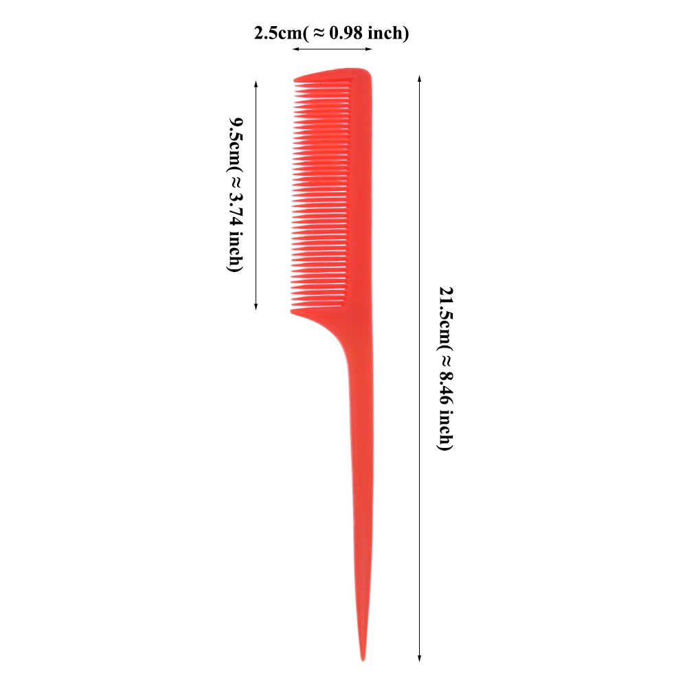 6Pcs/set Anti-Static Heat Resistant Rat Tail Comb for All Hair Types - Fine Tooth Styling Comb for Men and Women C0028A