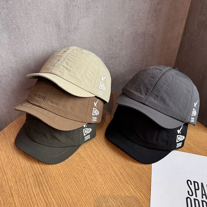 Schnelltrocknende Sommer-Baseballkappe mit 3 cm kurzem Schirm, Unisex Atmungsaktive Sonnenschutzkappe – Detail 6