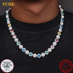 New Arrivals Pearl Moissanite Round Bead Necklace Chain For Women Men Colorful CZ Bracelet Unisex Trendy Party GRA Jelwery Gifts