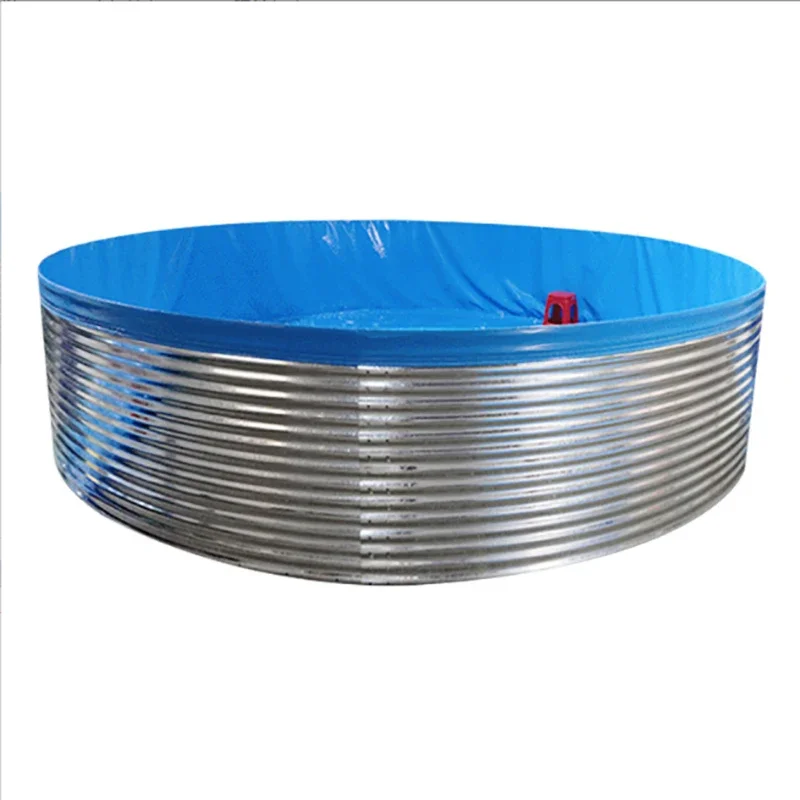 Galvanized sheet Fish tank farming fish equipment customized aquaculture system simple flowing water fish farming system