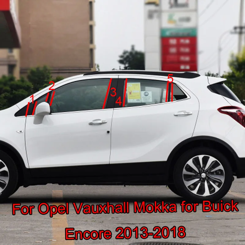 

Для Opel Vauxhall Mokka для Buick Encore 2013-2018 Автомобильная Колонка B C средняя центральная колонка для ПК отделка окна Декоративная полоса наклейка