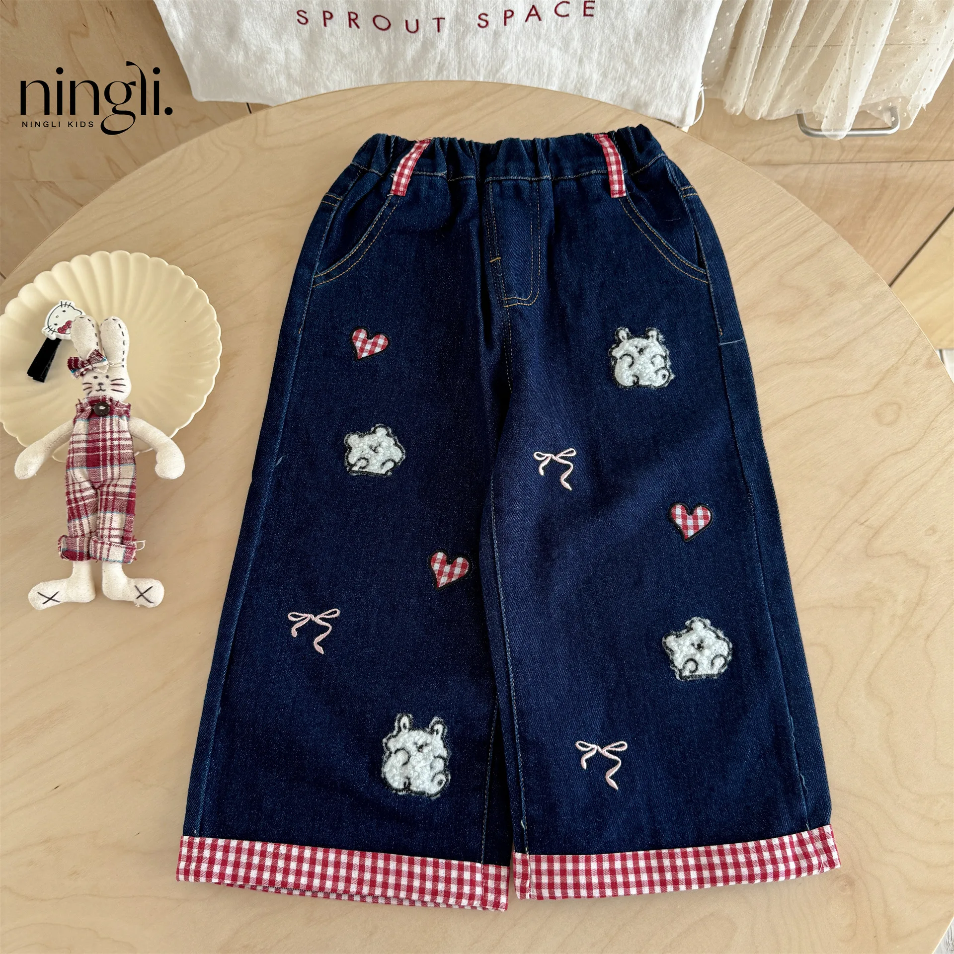 

Girls' Wide Leg Jeans Spring and Autumn New Collection Autumn Children's Pants Baby Children's Autumn Straight Pants