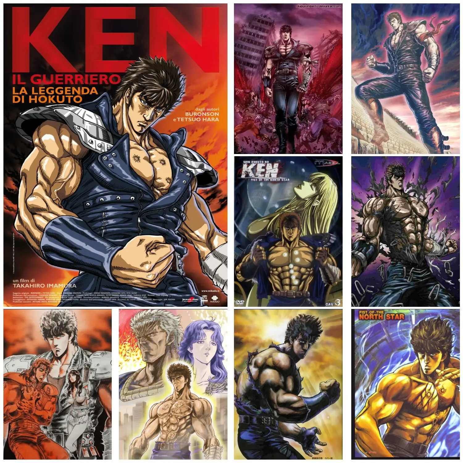 hokuto no ken Anime Video Game Canvas Art Poster and Wall Art Picture Print Modern Family bedroom Decor Posters