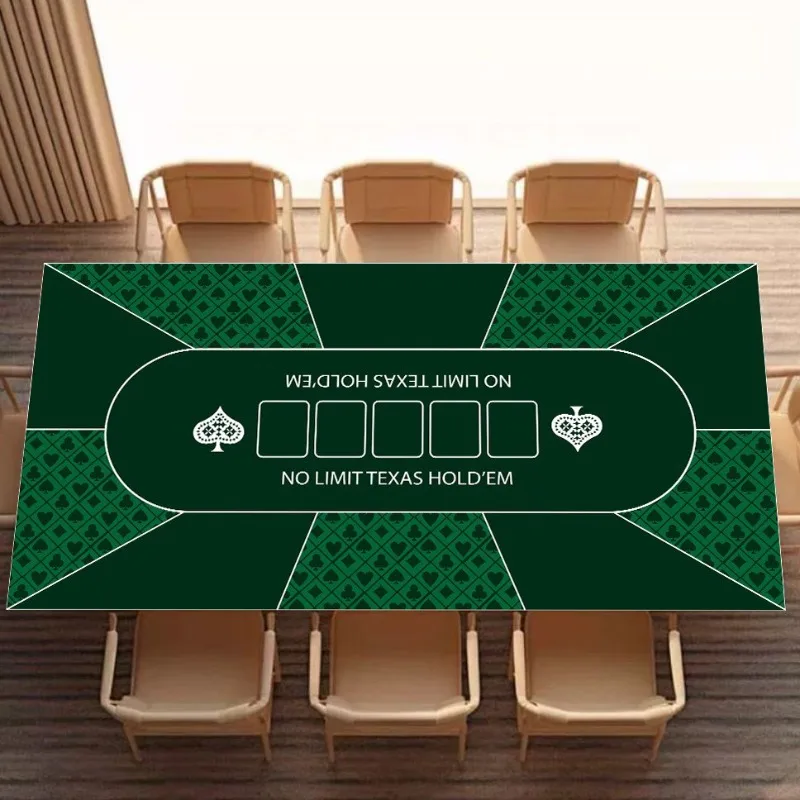 Rectangular Tablecloth Texas Hold'em Poker Tablecloth Chips Game Room Mahjong Table Mat Soundproof and Non-slip Table Cover