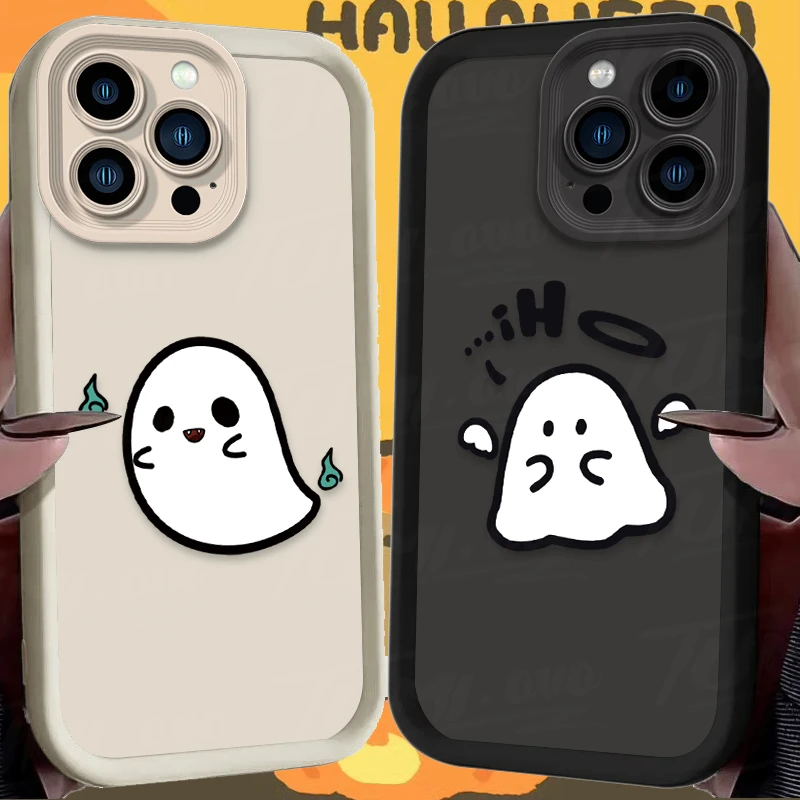 Halloween Pumpkin Ghost Bat Soft SIlicone Case For iPhone 16 15 14 13 12 11 Pro Max X XS X S Max XR SE 2020 7 8 Plus TPU Cover