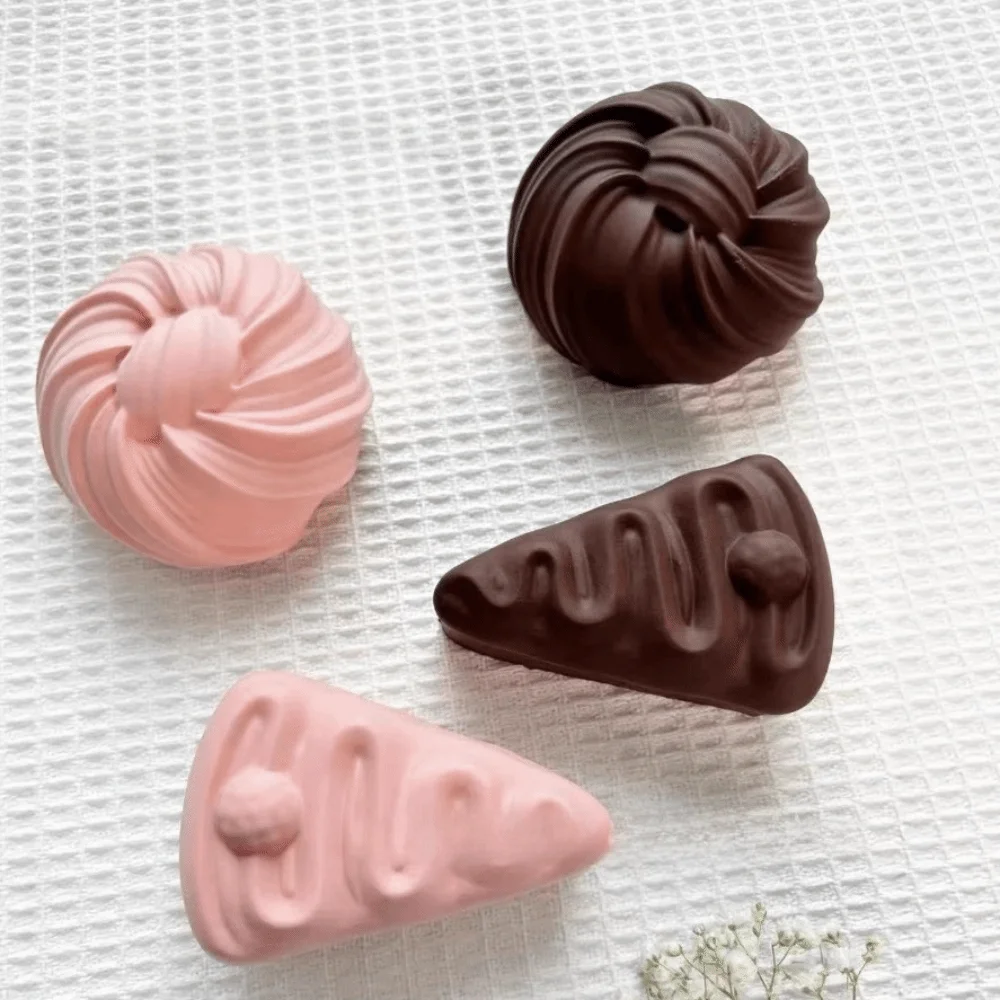 New Simulated Bread Squeeze Chocolate Flower Rolls Soft Sensory Fidget White Slow Rebound Stress Relief Anxiety Relief