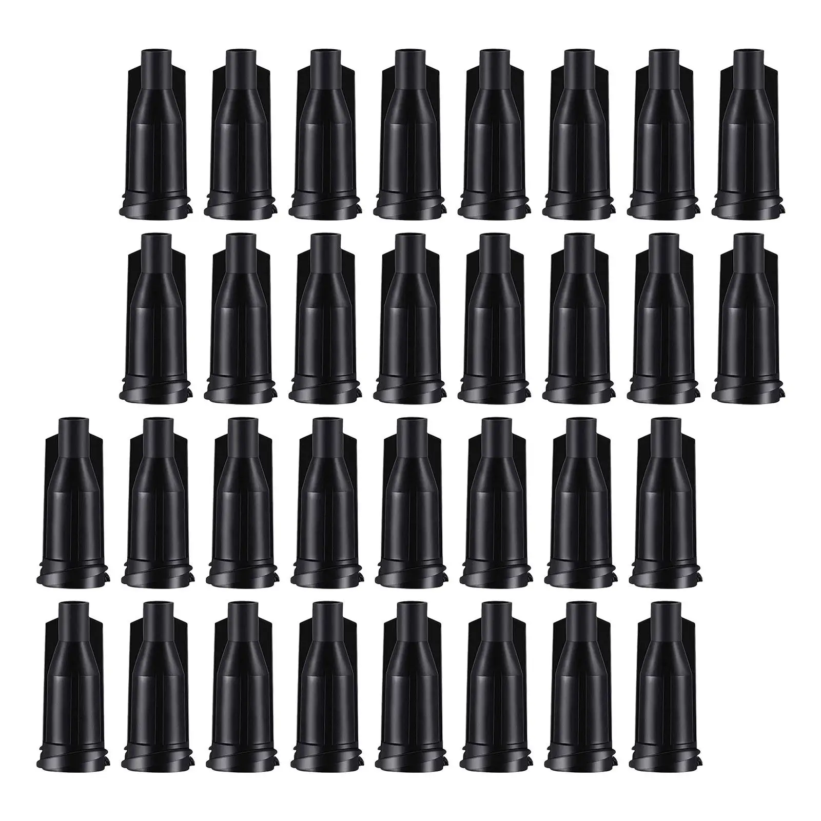500Pcs Industrial Syringe Tip Caps Black Threaded Seal Glue Dispensing Covers Precision Applicator Stopper for Adhesive Liquid