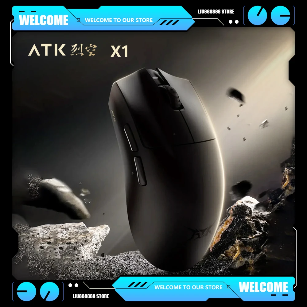 ATK Blazing Sky X1 Mouse Gamer 8K Low Latency Lightweight 3 Mode Gaming Mouse Wireless FPS Liekong E-sports Pc Gamer Accessories