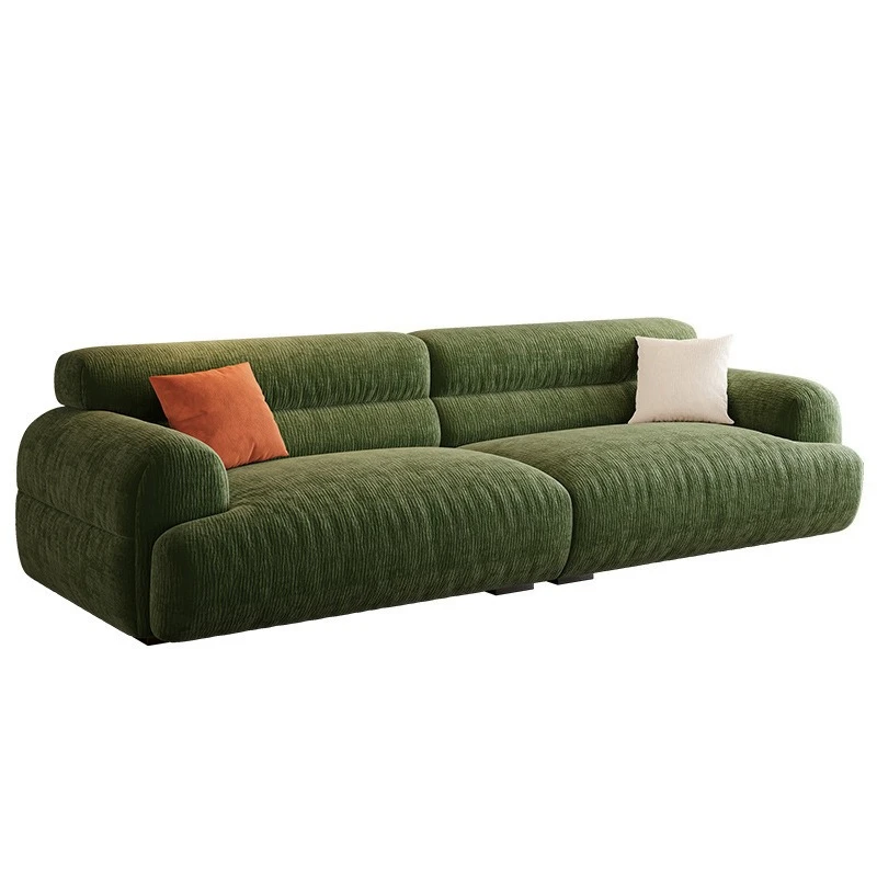 Vintage Medieval Chenier Valley Sofa Living Room Cream Wind Straight Row Green Fabric Sofa