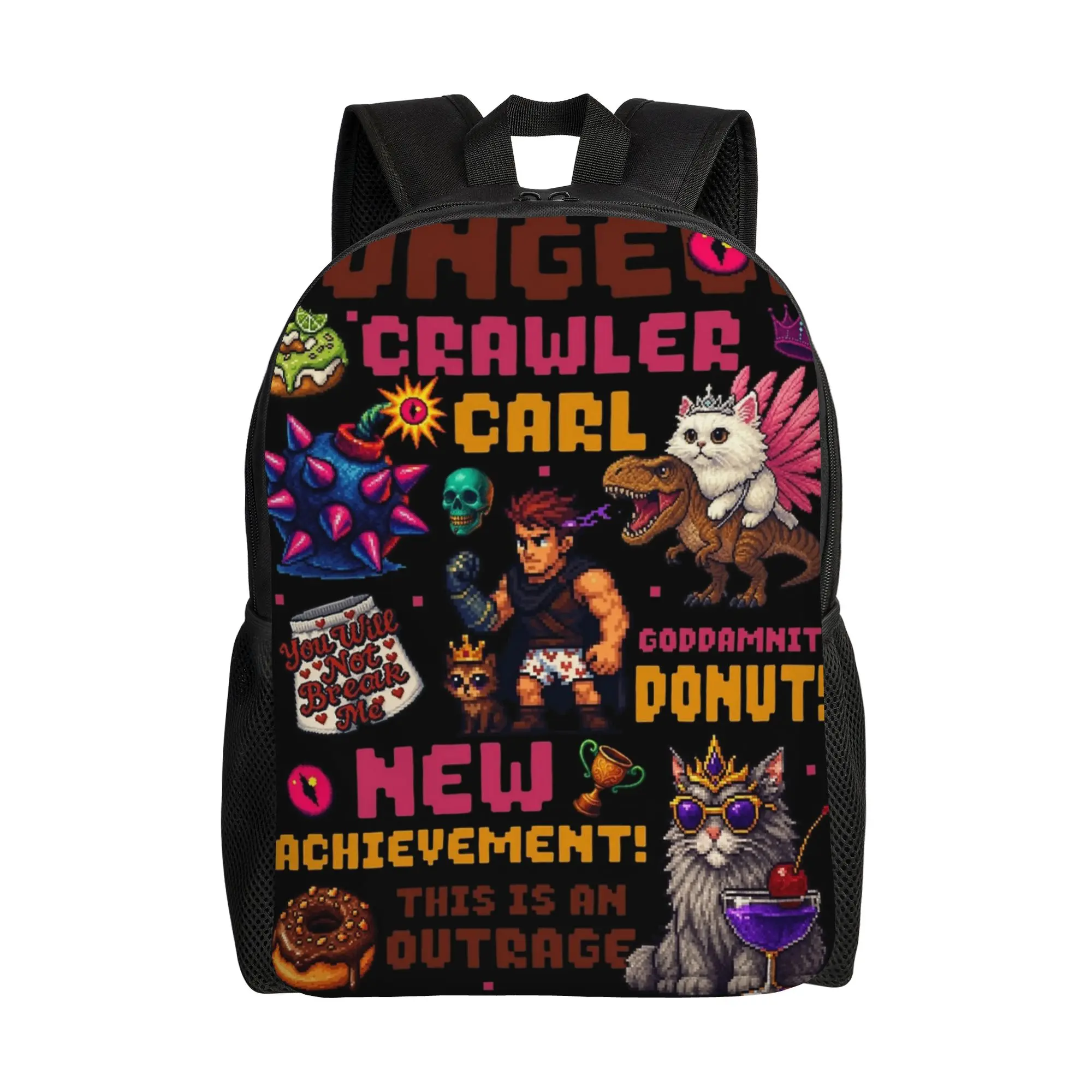 Dungeon crawler carl, Princess Donut and Mongo Backpack  Cute Backpacks Girl Travel Large School Bags Custom Rucksack