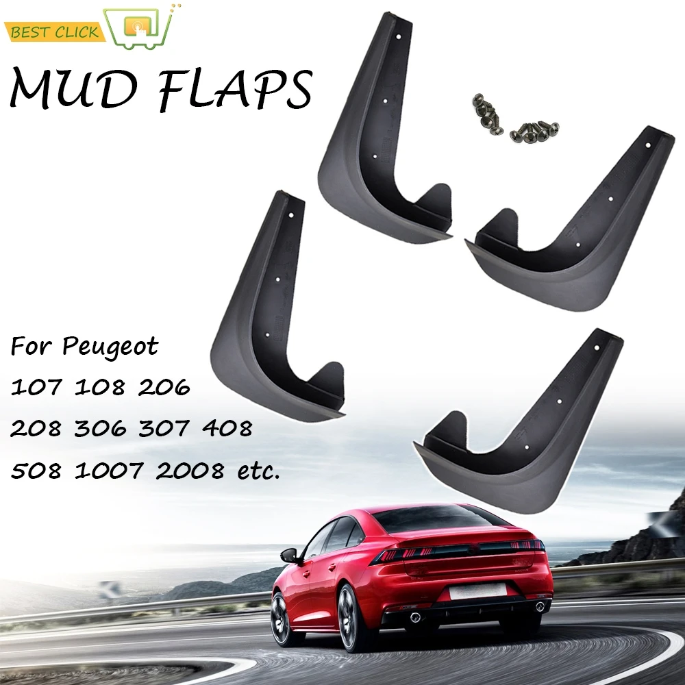 Universal Mud Flaps Mudflaps Splash Guards Mudguards For Peugeot SW CC SD 107 108 205 206 207 306 307 308 405 406 407 508 607