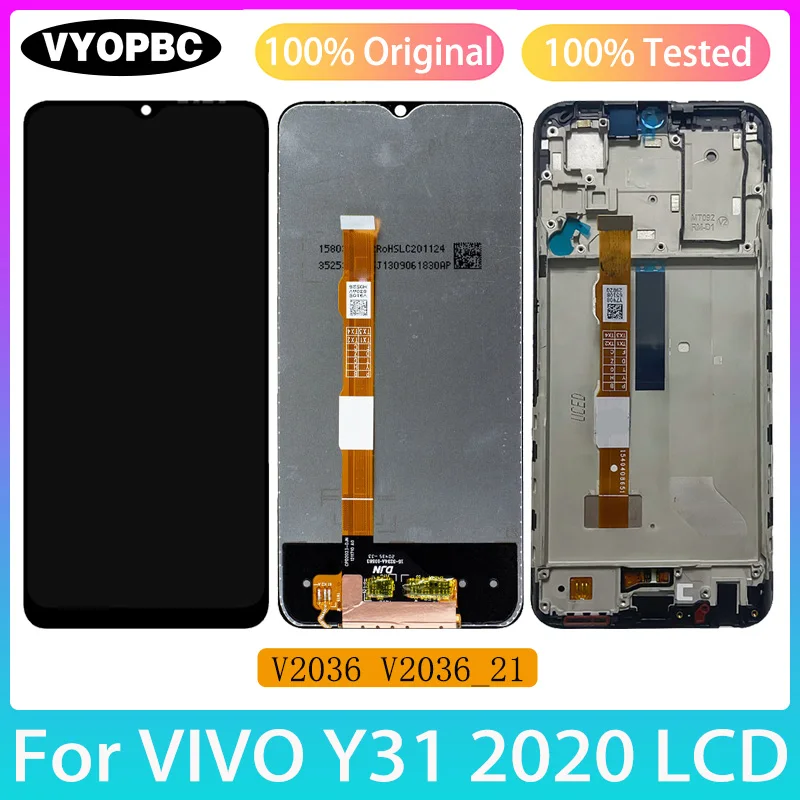 For VIVO Y31 2020 Original LCD Display With Frame Panel Digitizer Assembly Repair Replacement Parts Touch Screen