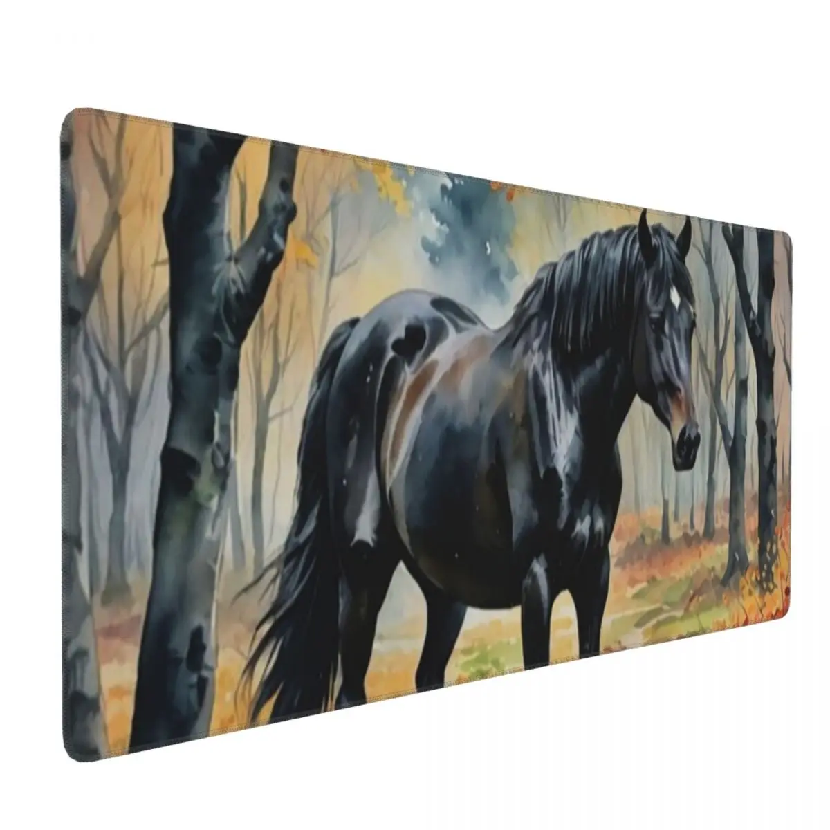 Large Mouse Pad Horse Under The Autumn Leaves Tree Gamer PC Laptop Mats Keyboard Carpet Computer Gaming Accessories Desk Mat