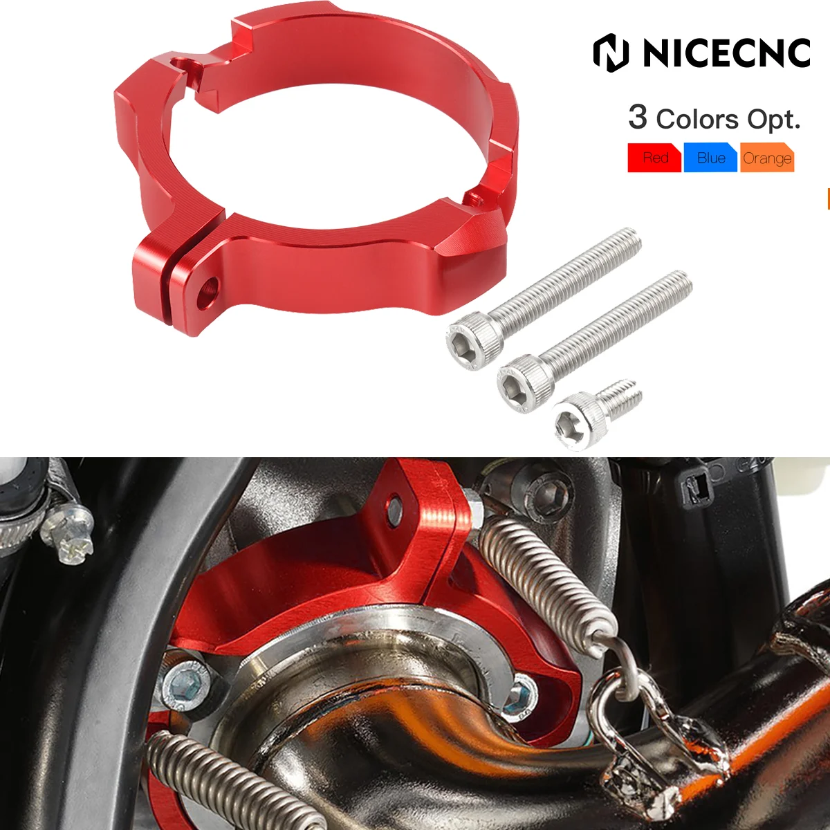 

For 2023 GasGas EC300 EC250 EX300 EX250 MC300 MC250 MC EX EC 300 250 2022 2021 NICECNC Motorcycle Exhaust Flange Guard Cover Kit