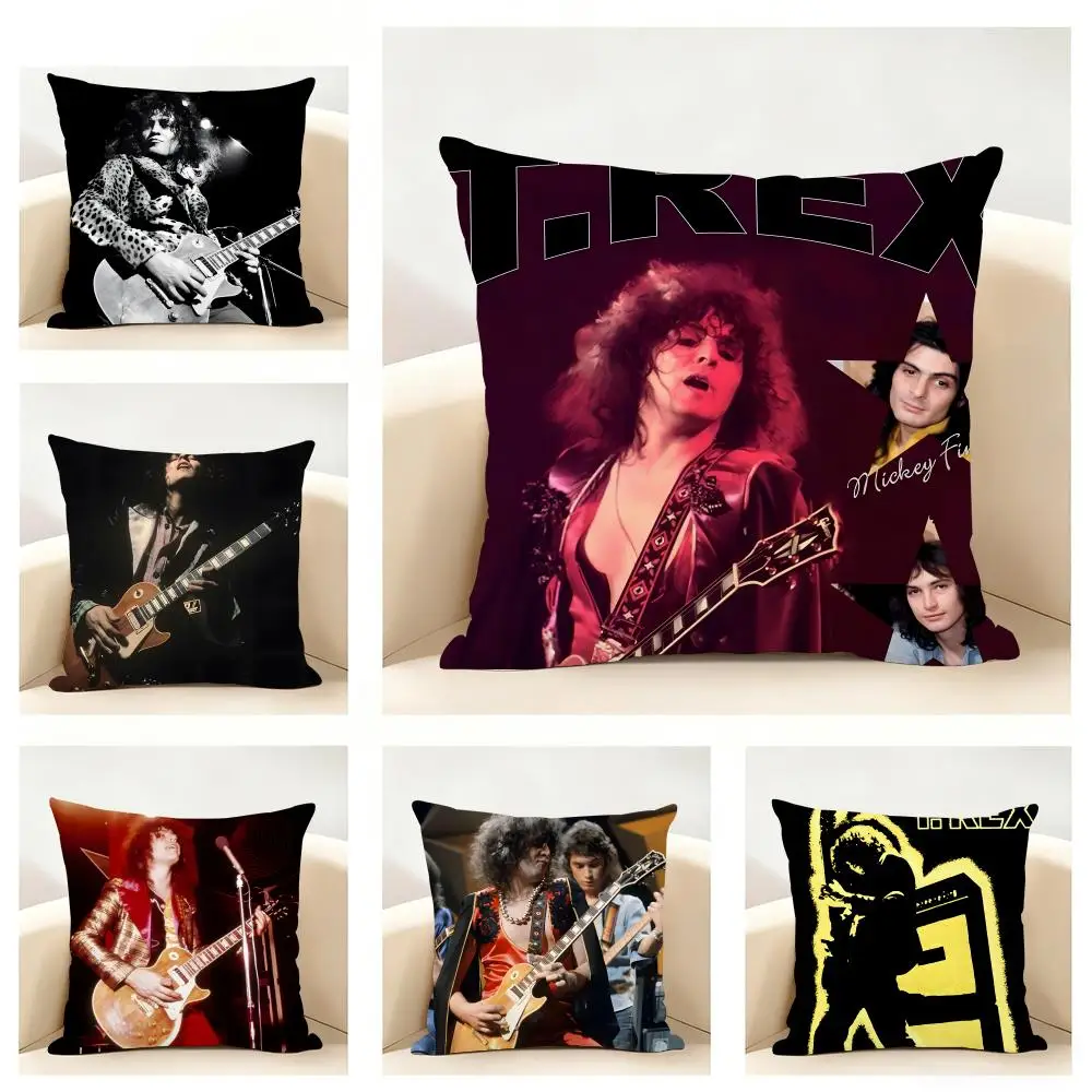 Capa de Almofada Casual Flamboyant T-T-Rex G-Glam Rock em Linho Minimalista Macia para Sofá, Cama e Decoração de Casa