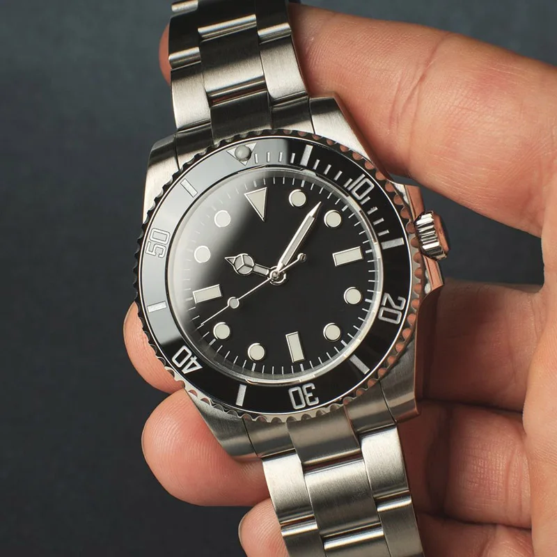 40mm 316L Stainless Steel Polished Submariner Diver Watch Case with Sapphire Crystals for Seiko Mod NH34 NH35 NH36 Repair Cases view 3