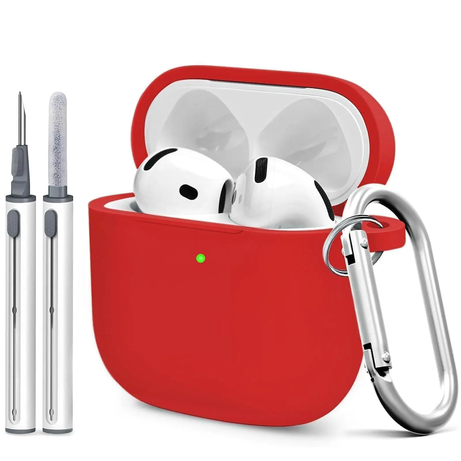 für AirPods 5/4: Weiche Silikonhülle mit Reinigungsset, umfassender Schutz für die Kopfhörer, inklusive Schlüsselanhänger, passend für AirPods 5/4/Pro3. – Detail 14