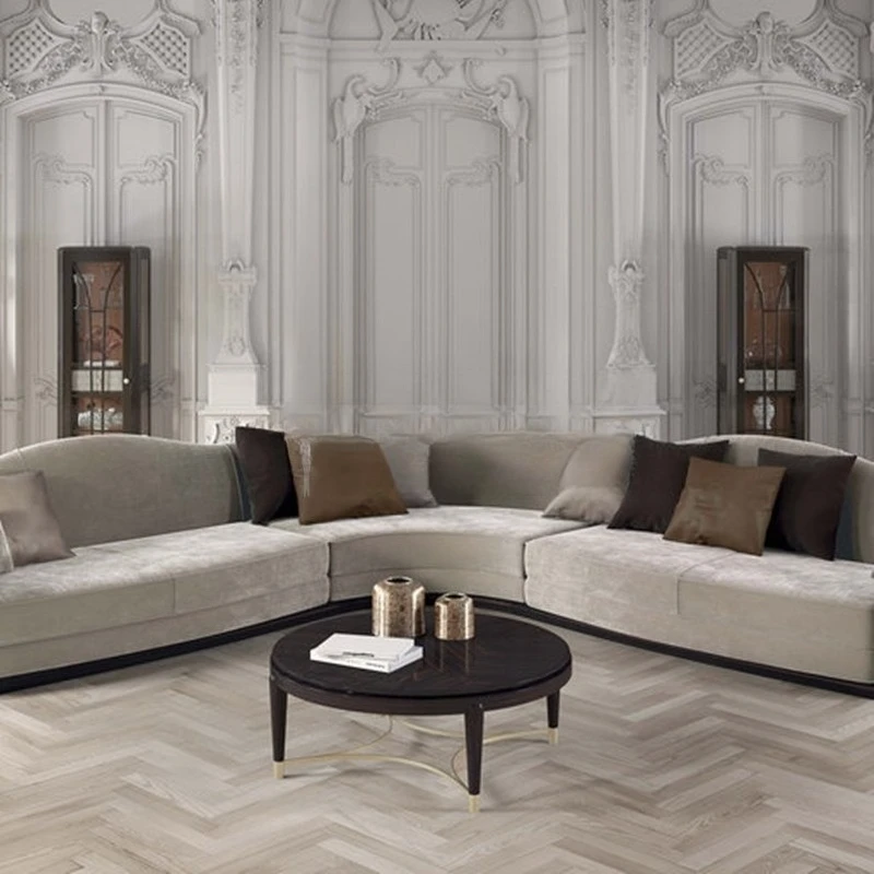 

Круглый журнальный столик из массива дерева, чайный столик для гостиной с ножками из нержавеющей стали, кофейный столик.