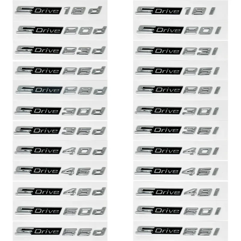Naklejka 3D ABS z emblematem samochodu, czarna błyszcząca, SDrive18i 20i 23i 25i 28i 30i 35i 40i 45i 50i 55i do BMW X1 X2