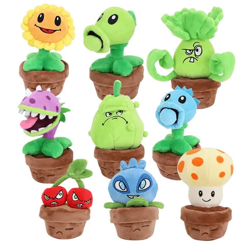 Plants Vs Zombies 2 Sunflower Pea Shooter Potted Plants Plush Doll Toy Pillow Toy Game Figures Soft Pillow Kid Birthday Gifts