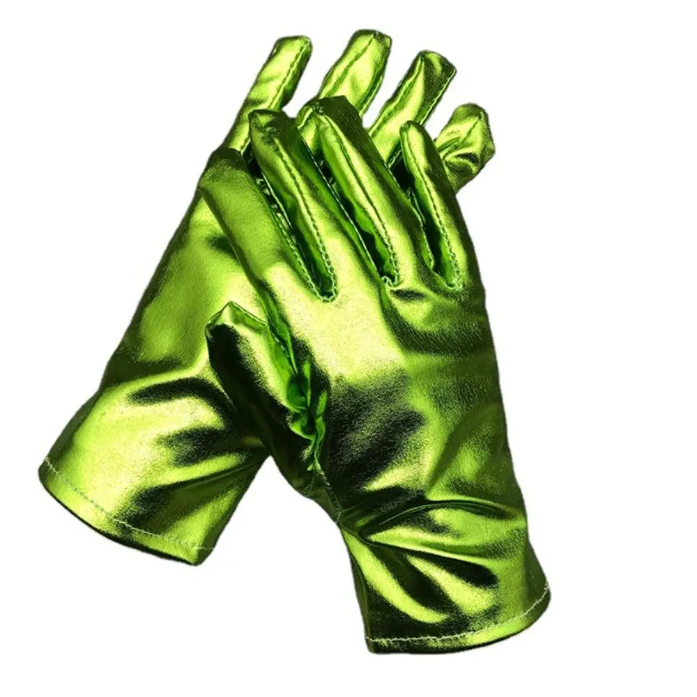 Fashion Shiny Women Leather Gloves Gothic Punk Cosplay Driving Gloves Thin Style Wedding Gloves Party
