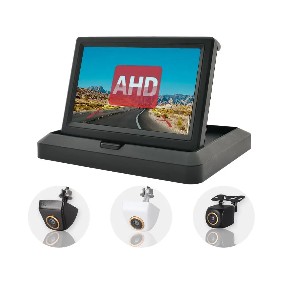 

5 Inch Monitor Folding 800*480 Screen Parking System Vehicle Backup Car Rear view Camera AHD 1080P