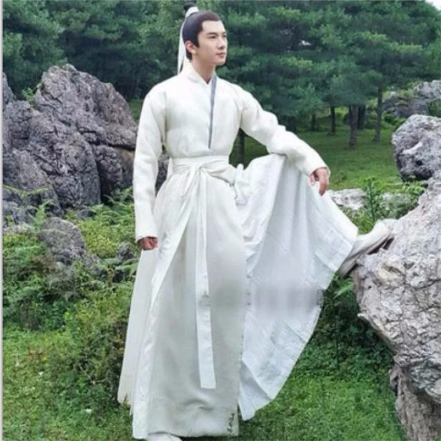 

Ancient Printing Dyeing Hanfu Chinese Traditional Weijin Period Clothing Original Immortal Swordsman Men Cosplay Hanfu Dress Set