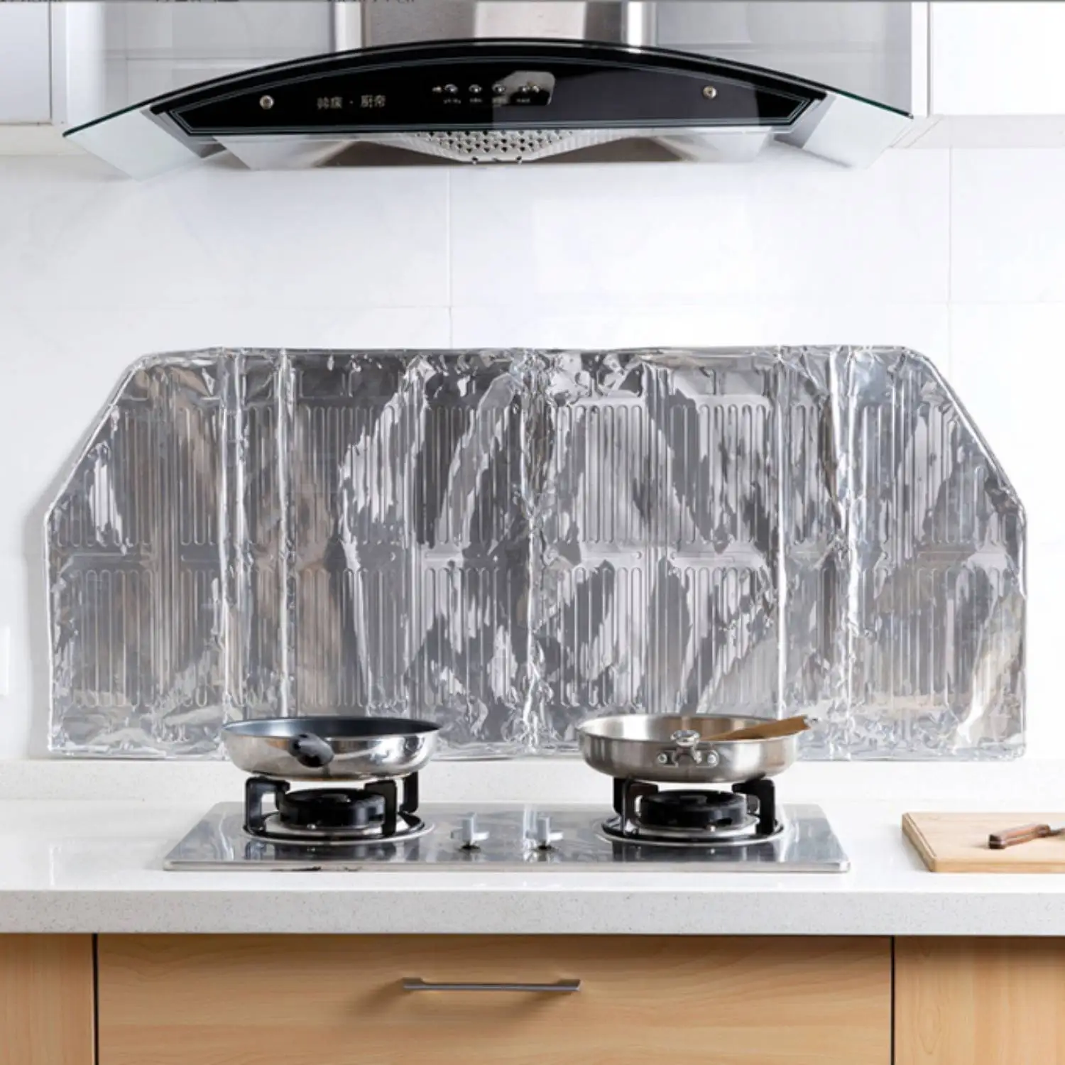 

Aluminum Foil Board Oil Barrier Cooking Stove Splatter Shield Grease Protector Kitchen Wall Counter Clean Non Stick