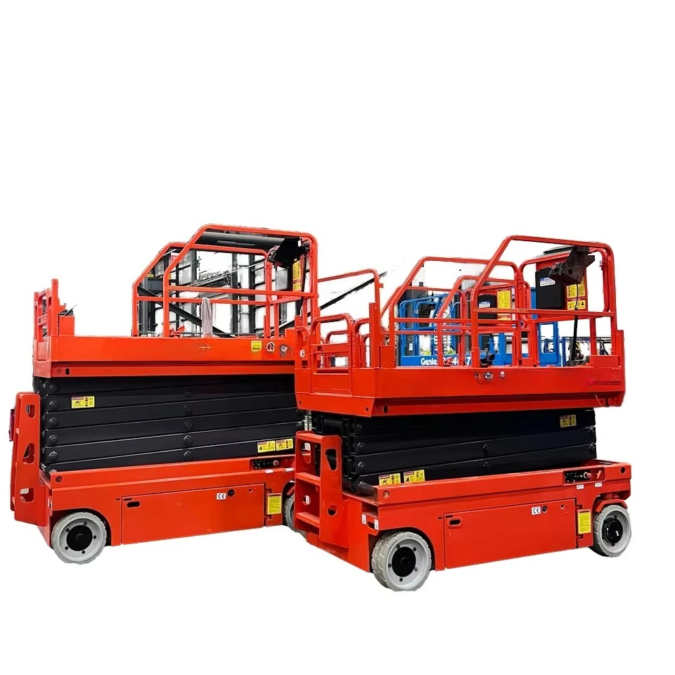

Mobile Hydraulic Scissor Lift Table with Telescopic Platform Extension, Adjustable Work Surface Lifting System