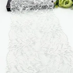 3y/lot Width 23cm White Silver Shimmer Elastic Lace Trim Lingerie Sewing Craft DIY Apparel Fabric Lace Dress Garment Accessory