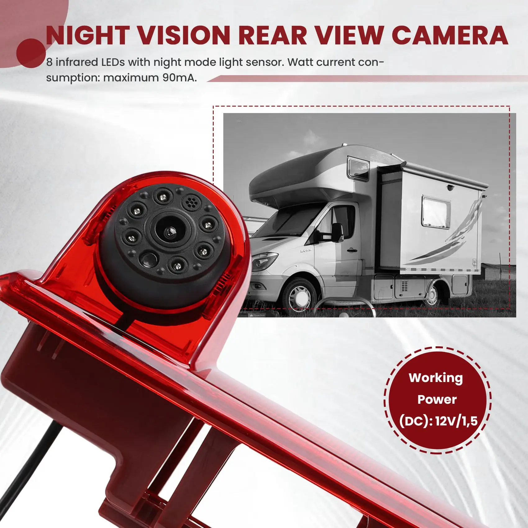 ABTD-High Definition Waterproof IR Night Vision Rear View Backup Brake Light Camera For 2014 Opel Vivaro / 2014 Renault Trafic,T