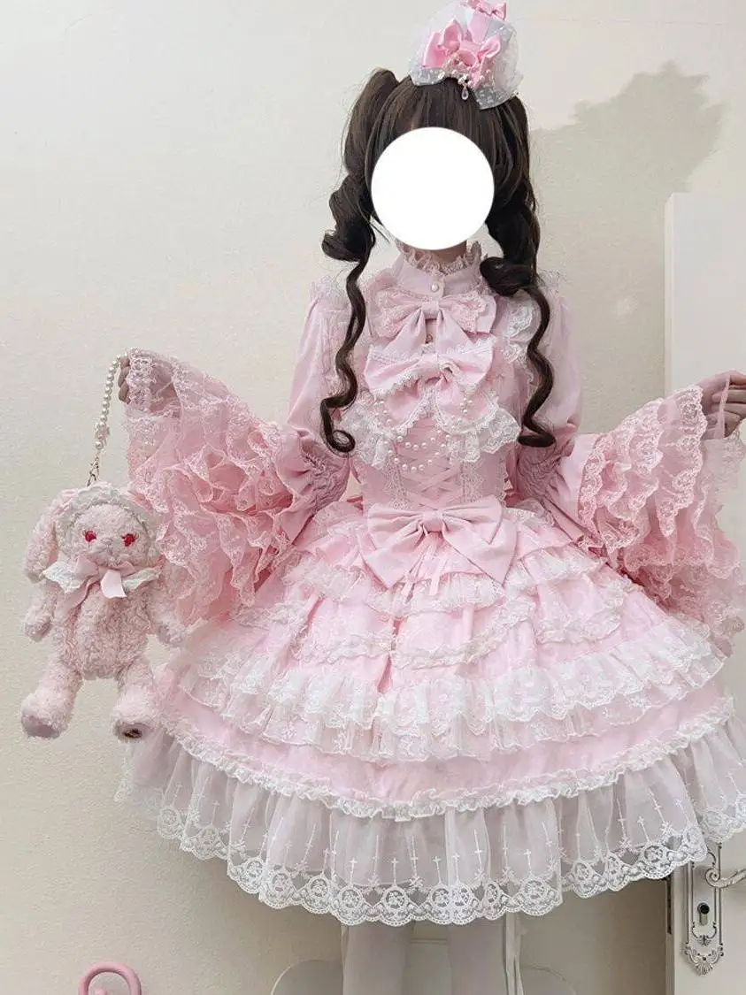 elegant-ballet-style-wedding-dress-jsk-dress-original-design-lolita-skirt-for-women-strapless-gown-fashionable-playwear