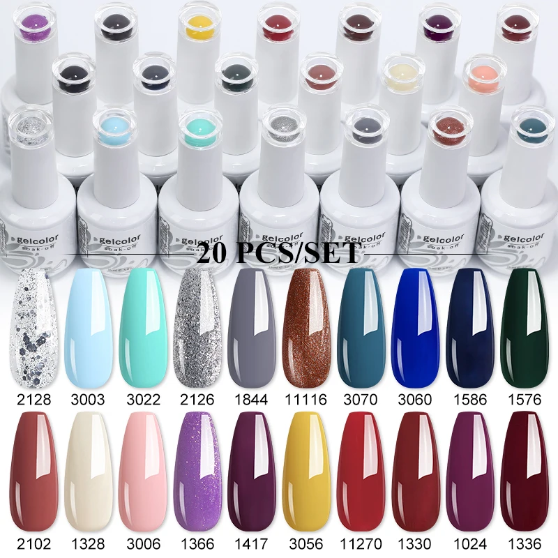 Arte Clavo 15ml 20pcs/Set Nail Gel Polish Set Lakiery Hybrydowe Vernis Varnish Nail Art Soak Off UV Hybrid Manicure Nail Lacquer