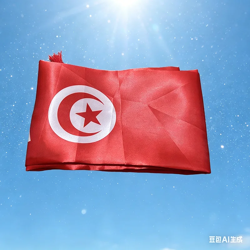 Tunisia Scarf  14x135cm  Double-sided  Satin  Tassels Suitable for 2026 Football cup, Sports, Events