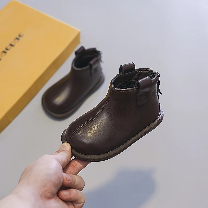 Baby Peuter Schoenen Meisjes Prinses Echte Koe Lederen Laarzen Herfst Winter Koeienhuid Enkel Martin Kinderen Laarzen Zacht