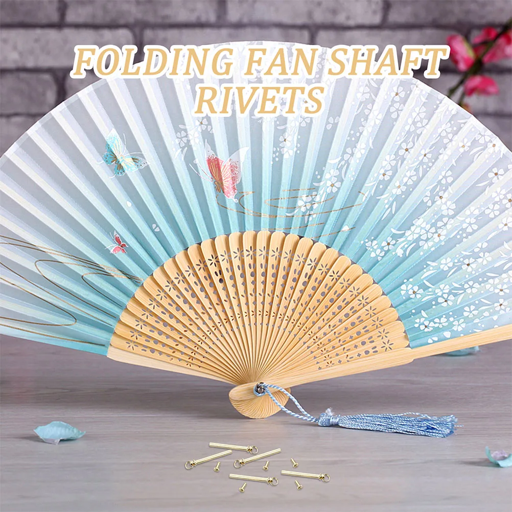

10 Sets Portable Fan Nail Accessories Folding Fans Handheld Iron Repairing Shaft Rivets